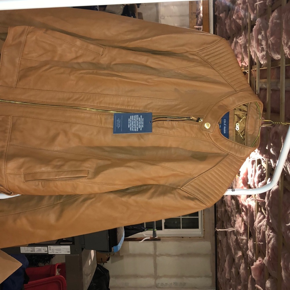 Brown leather jacket